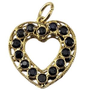 18 Karat Yellow Gold and Natural Blue Sapphire Heart Pendant #20255